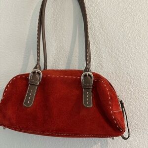 Preston & York Red Suede Shoulder Bag